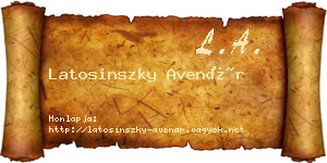 Latosinszky Avenár névjegykártya